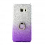 Wholesale Galaxy Note FE / Note Fan Edition / Note 7 Shiny Armor Ring Stand Hybrid Case (Purple)